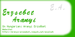 erzsebet aranyi business card